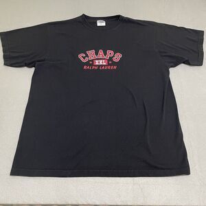 Vintage CHAPS‎ Ralph Lauren T Shirt Size XXL SpellOut USA Short Sleeve 90s Y2K